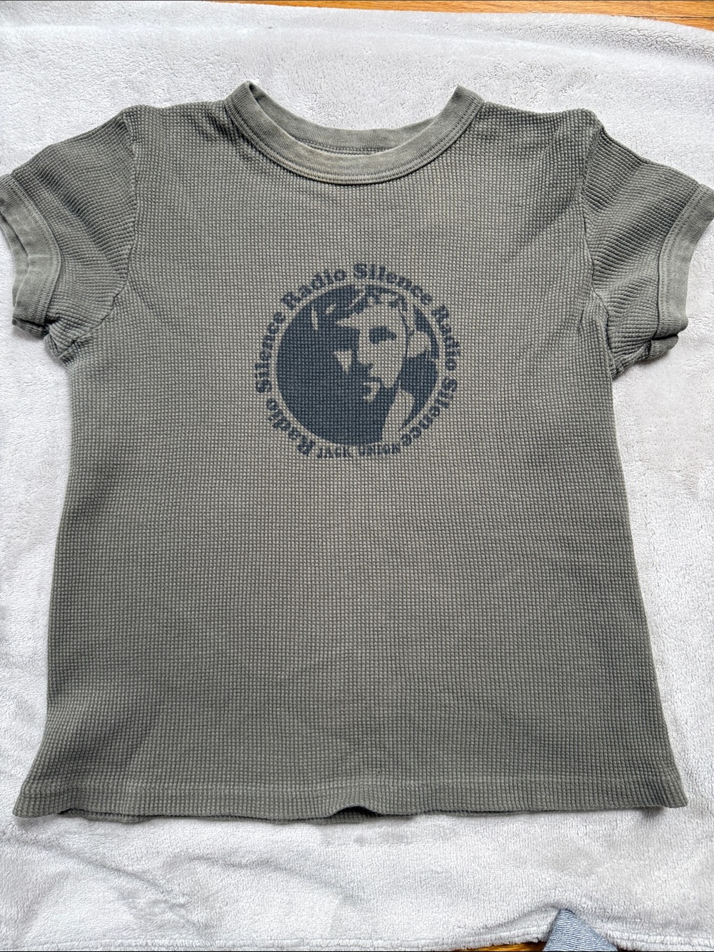 Brandy Melville Radio Silence Waffle Knit Graphic Tee